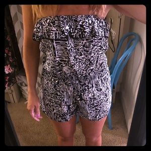 Black and White Patterned Romper